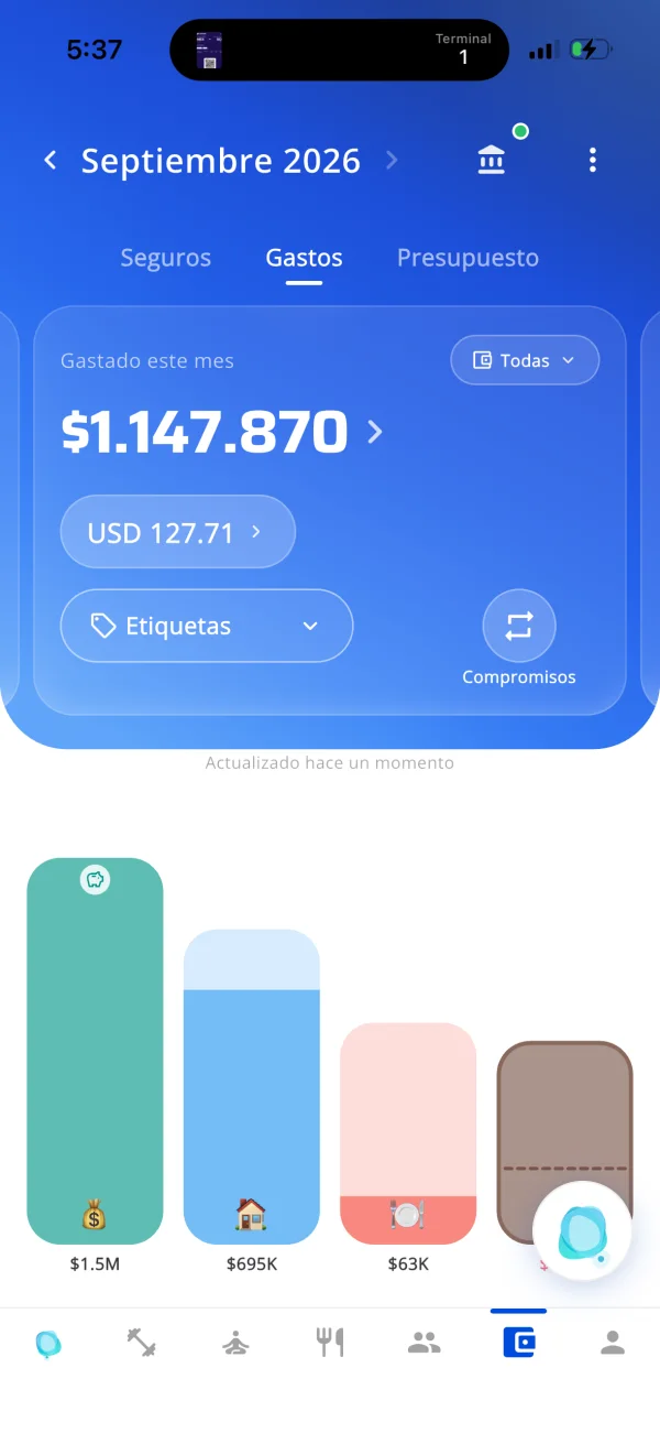 Pantalla de Bienestar financiero en la app Makana